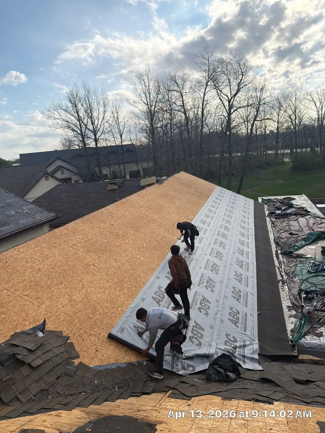 Tarping and dry-in on a Rushville commercial roof